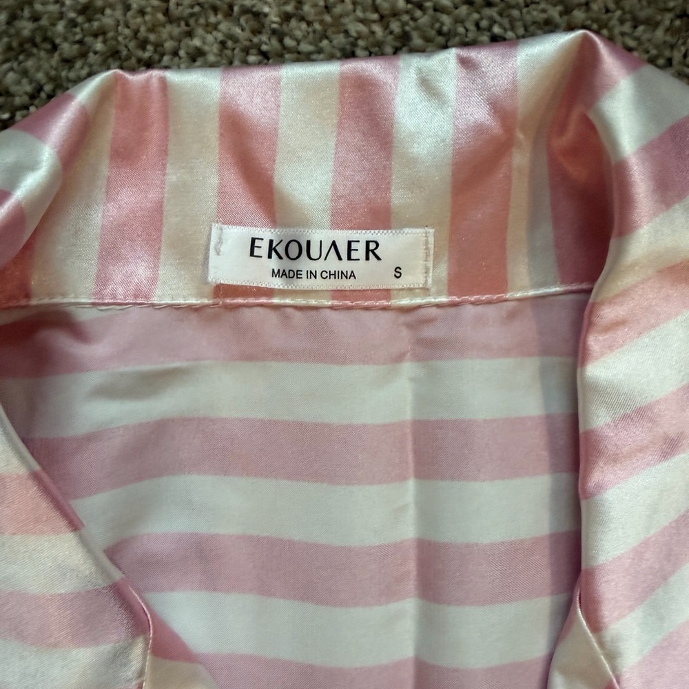 Women's Pink Striped Pajama Set - Picture 2 of 2
